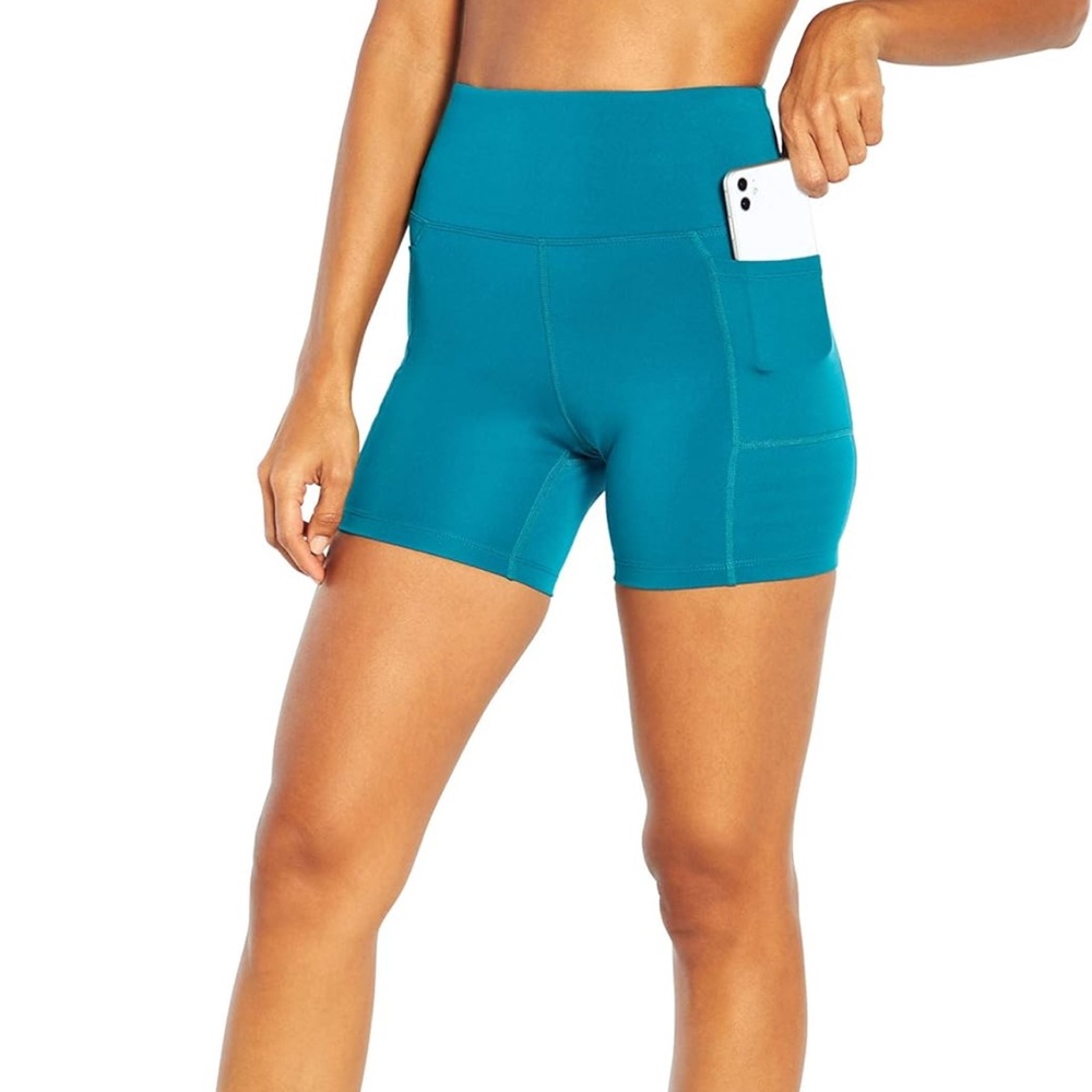 Bally Blue Bike Shorts High-Waisted Athletic Fit